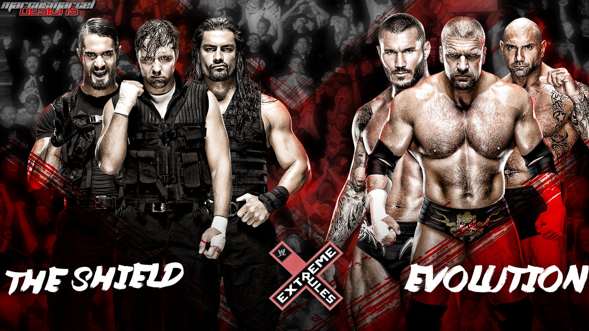 Extreme Rules   The Shield vs The Evolution by MarcusMarcel on