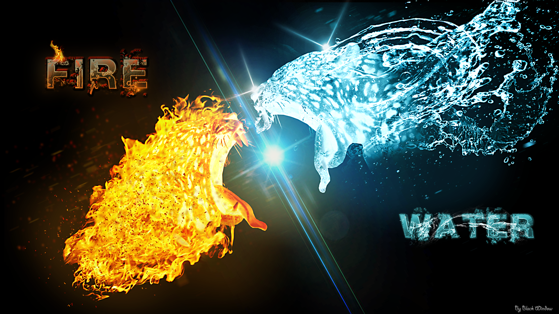 Fire Vs Water Wallpaper HD V2 By Sheppard47