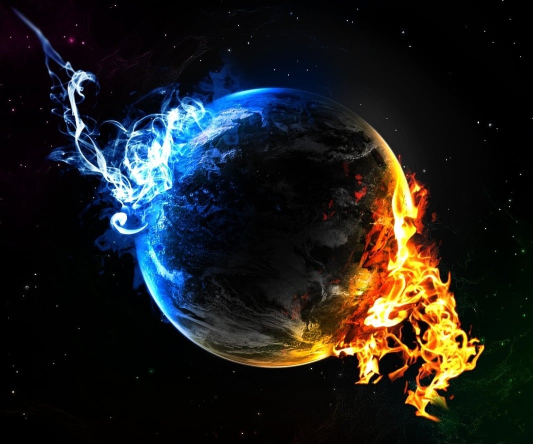 Earth On Fire HD Wallpaper