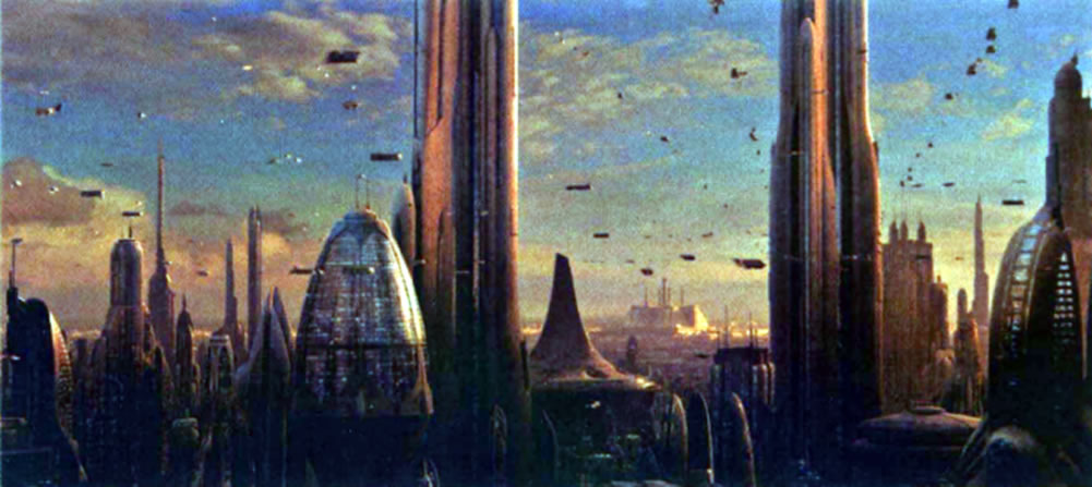 Coruscant Skyline Star Wars Locations Wallpaper Image
