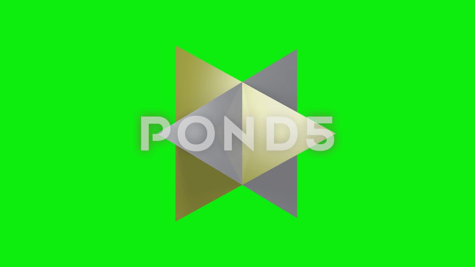 Double Tetrahedron Rotating In Seamless Loop On Green Screen
