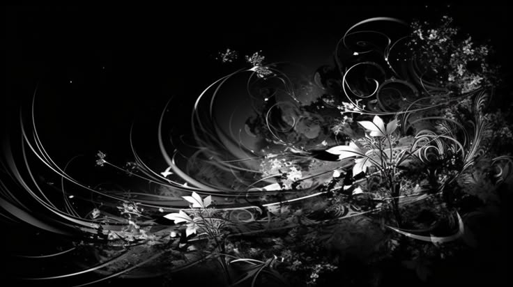 Black And White Flowers Wallpaper