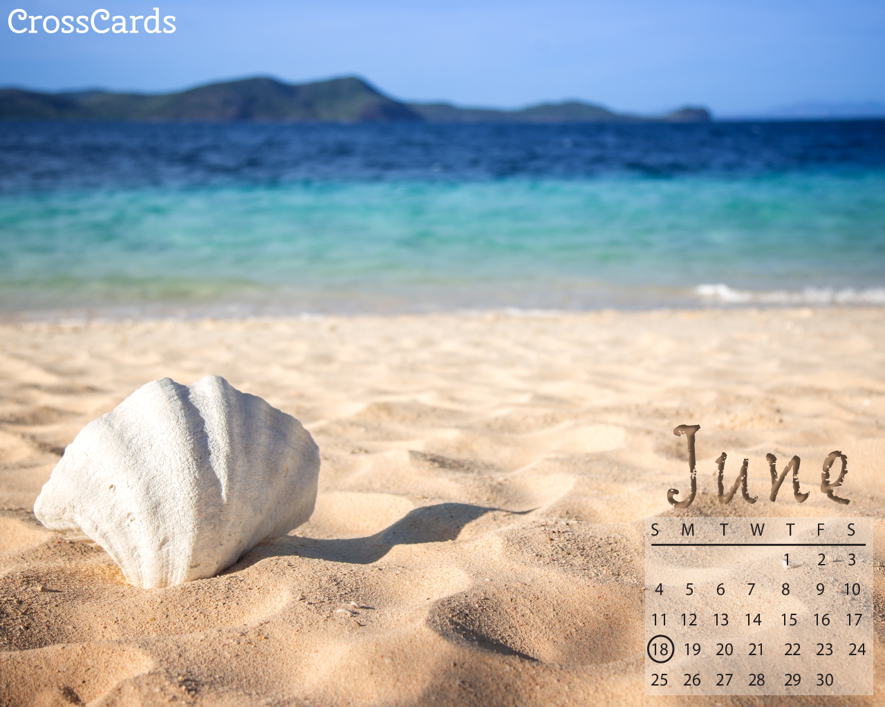 June 2023   Seashell Desktop Calendar  Free June Wallpaper