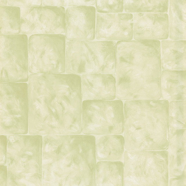 Light Green Stone Wall Wallpaper Contemporary By