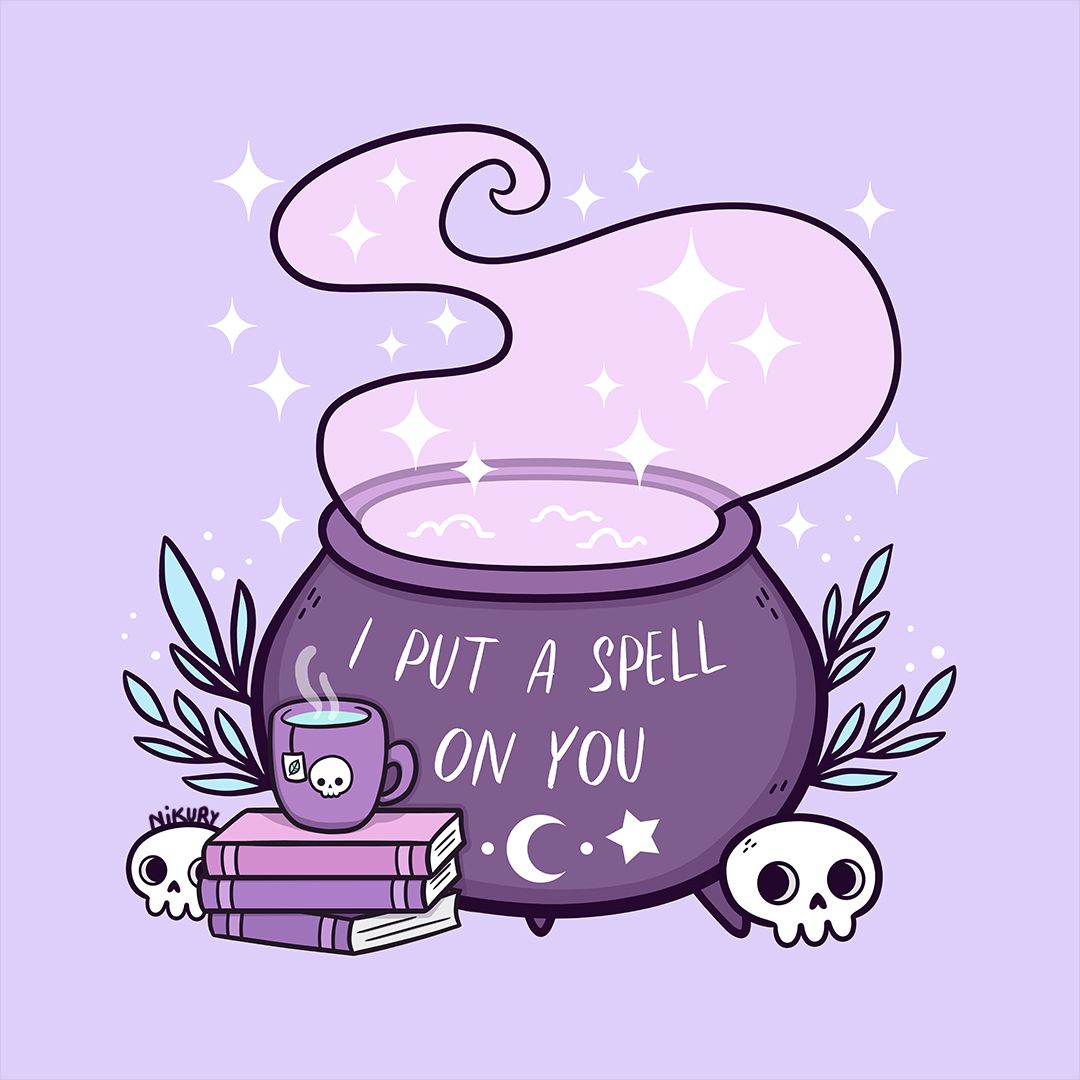 Pastel Witch Cauldron By Nikury Wallpaper