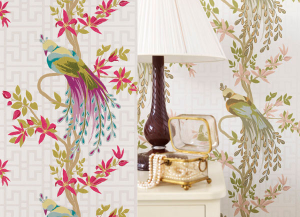 Nina Campbell Paradiso Wallpaper Purple Blue Red And Gold