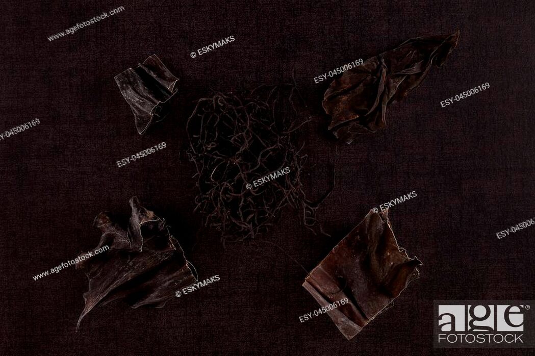 Traditional Chinese Medicine Seaweed And Dan Shen On Black