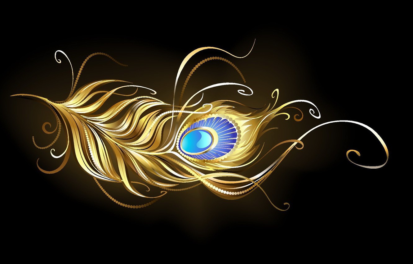 Wallpaper abstraction stone Golden feather images for desktop