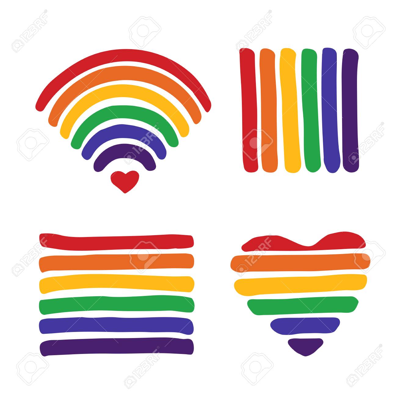 Gay Symbols Set Pride Symbol Lgbt Munity Design