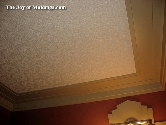 Anaglypta Wall Paper Gives The Wainscoting And Ceiling Look