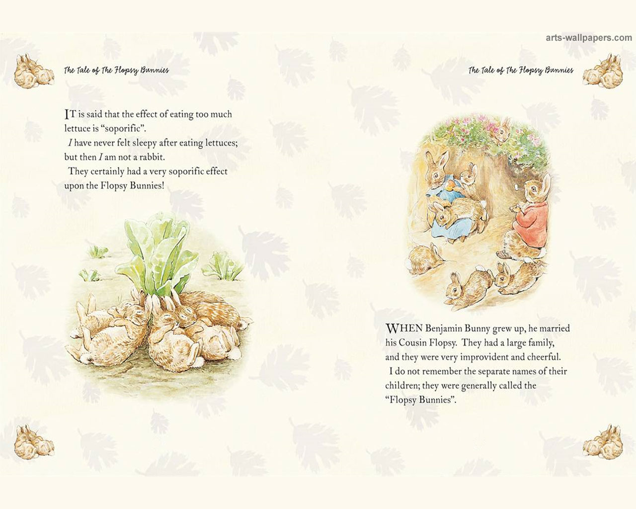 Beatrix Potter Paintings Wallpaper Art Print