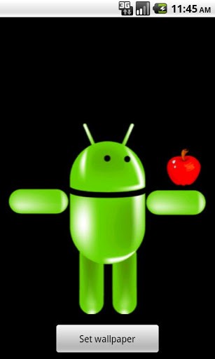 Bigger Android Eating Apple Wallpaper For Screenshot
