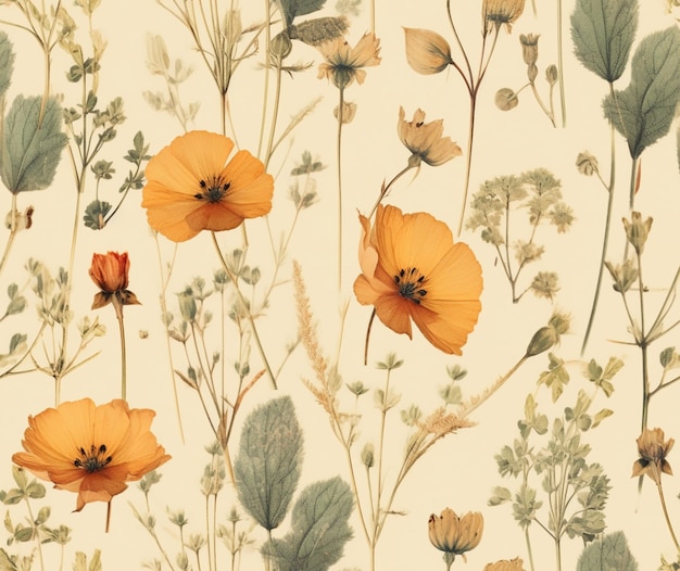 Vintage Wildflower Wallpaper Picture