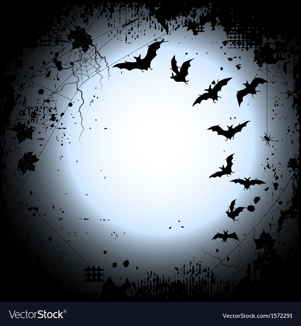 Halloween Background With A Full Moon And Bats Vector Image