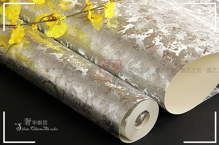 Product Id Modern Gold And Silver Floral Wallpaper Home