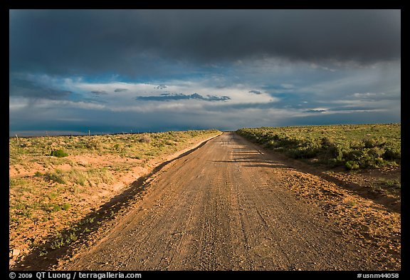 Picture Photo Primitive Road Under Dark Sky New Mexico Usa