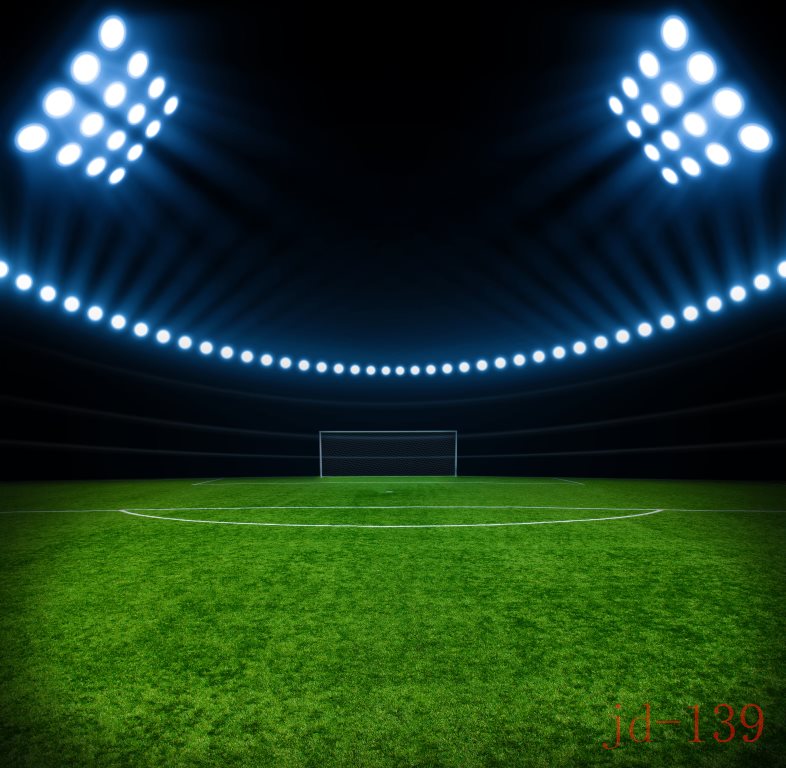 10x10FT Dark Blue Spots Light Stadium Soccer Green Football Field