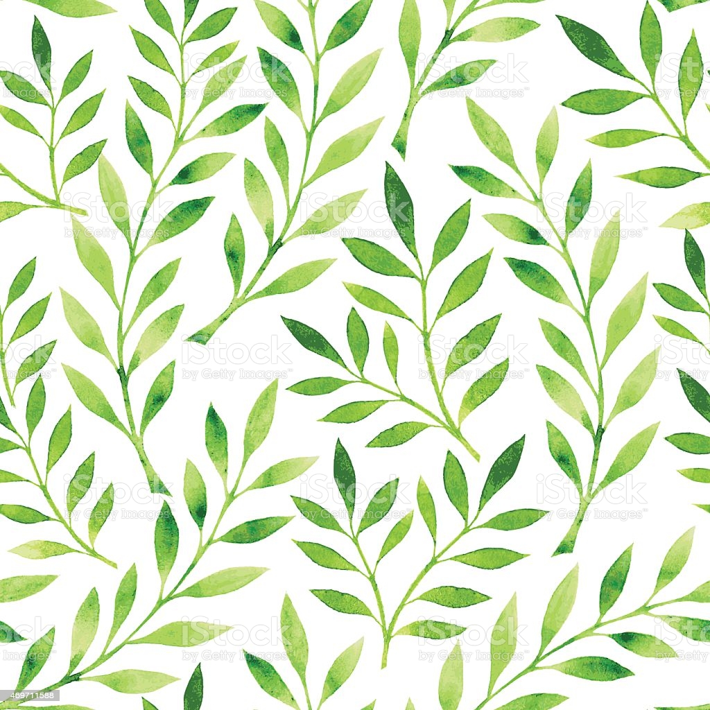 Free download A Drawing Of A Pattern Of Green Leaves On A White