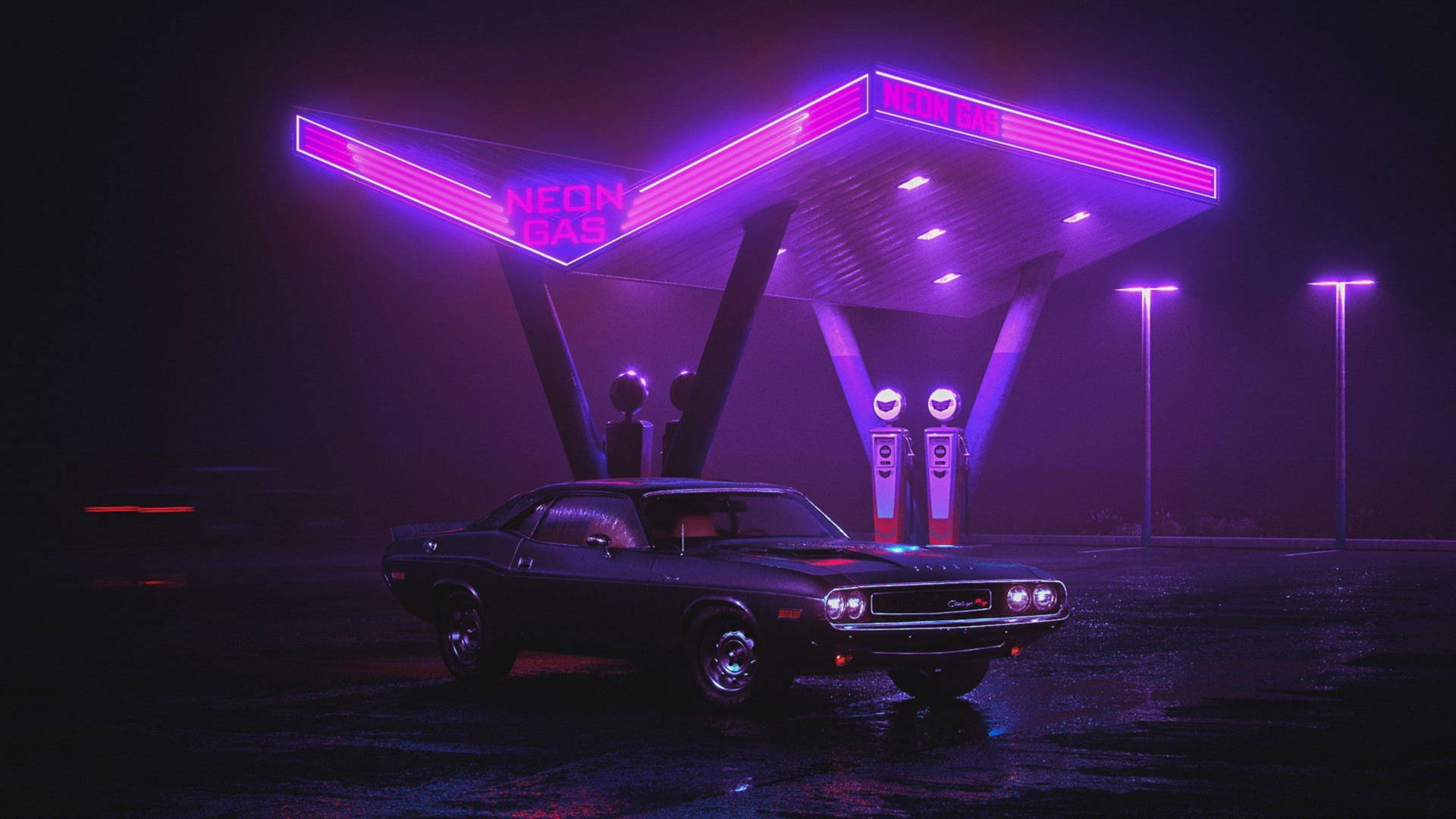 Aesthetic Purple Neon Computer Wallpaper