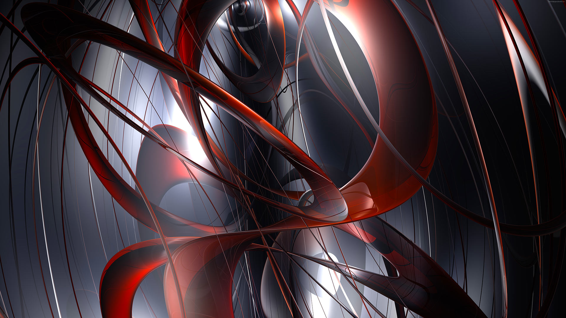 Ultra HD Wallpaper Red Fractal Art Graphic Design Cg Artwork
