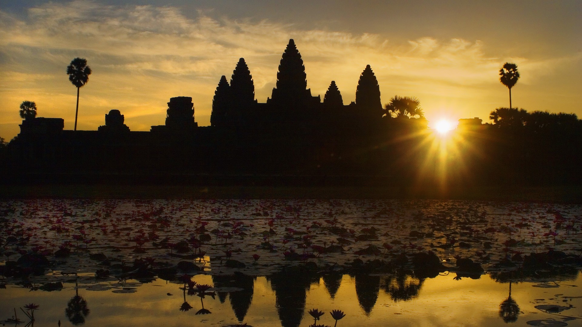 Sunrise At Angkor Wat Cambodia Wallpaper