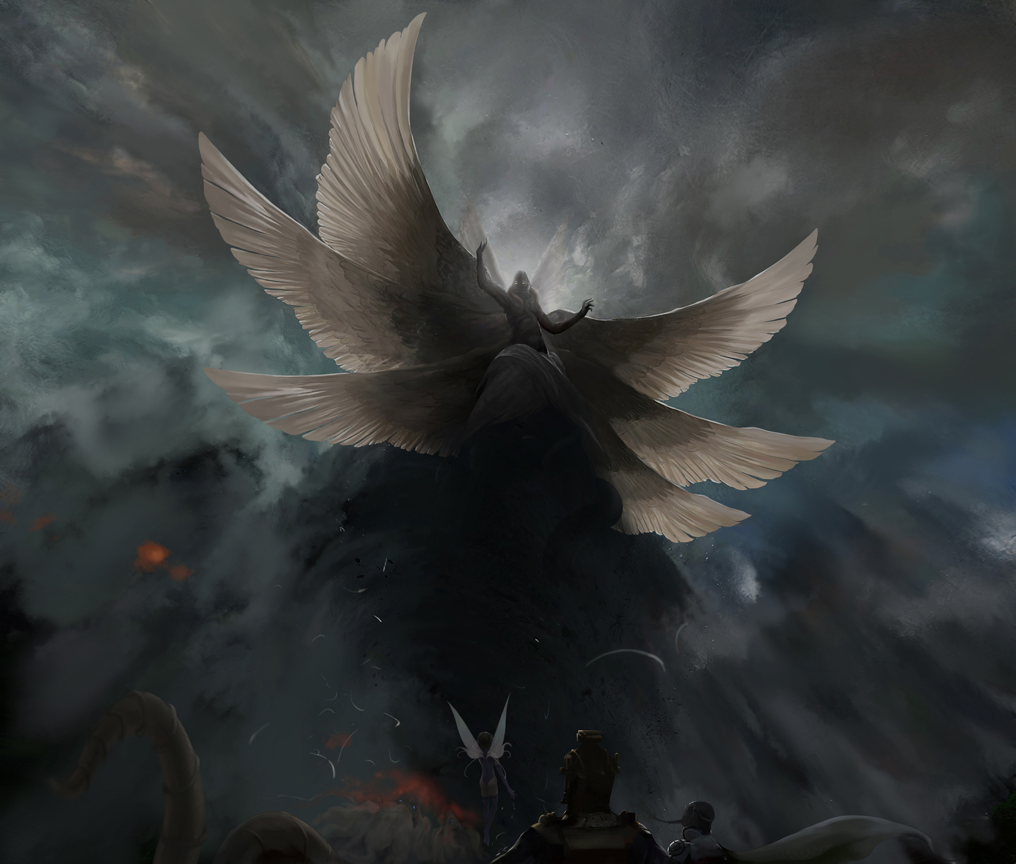 Supernatural Beings Wings Angel Demon Dark Wallpaper