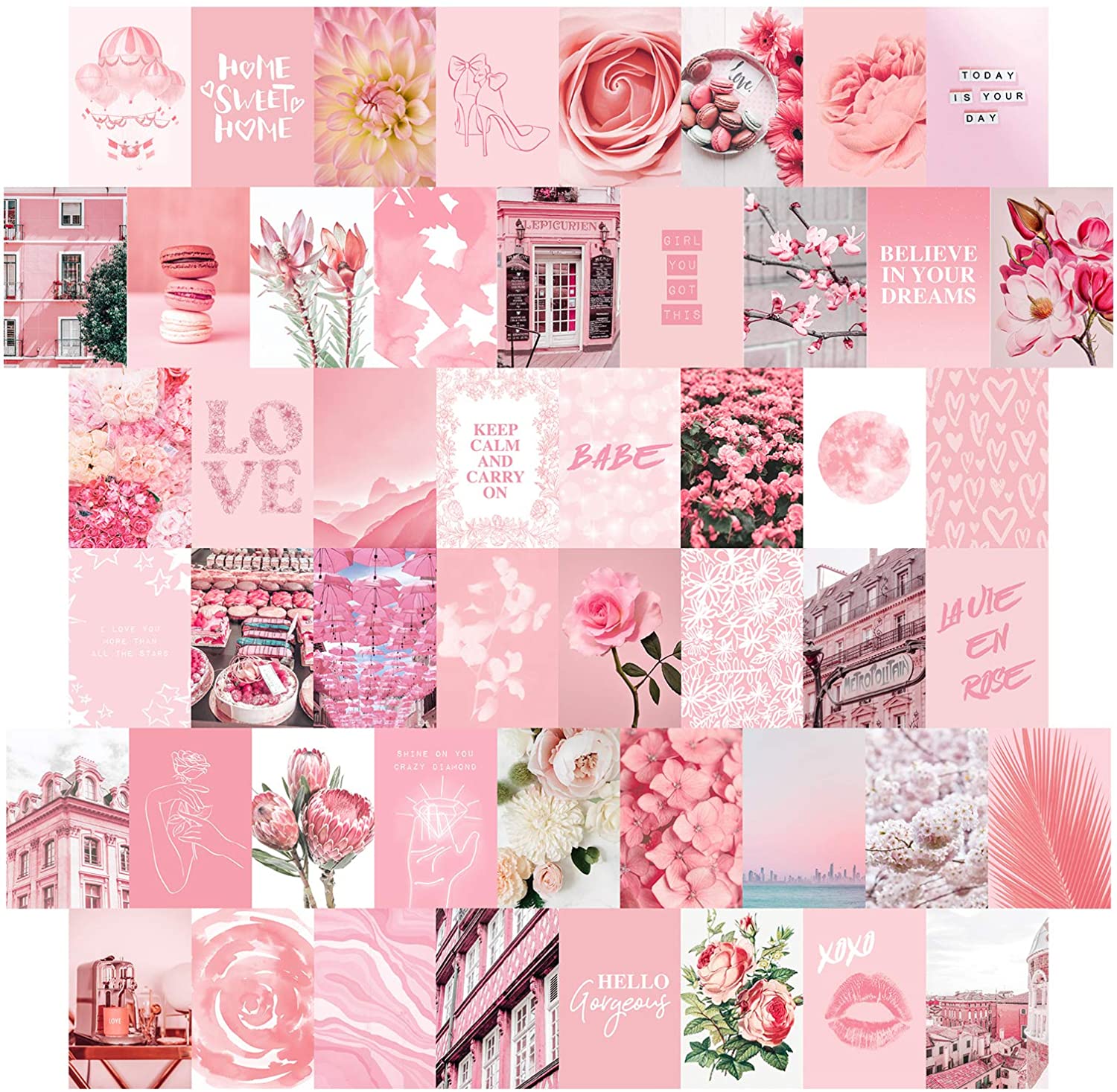 Pink Wall Collage Kit Aesthetic Pictures Set 4x6 Walmartcom