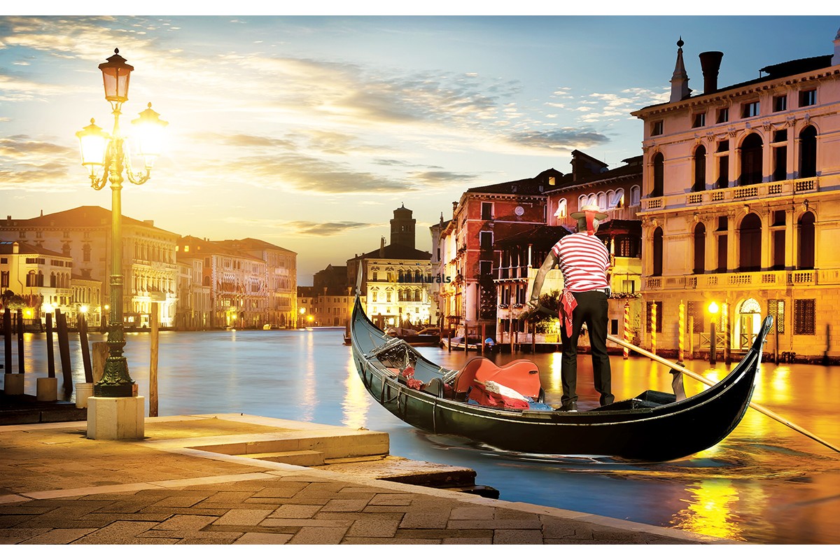 Wallpaper Mural Gondola In Venice Foreground With Boatman