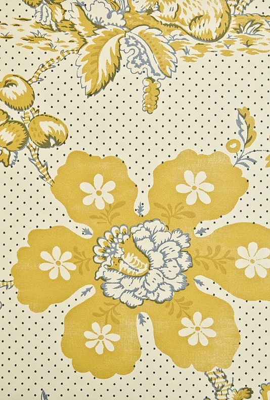 Toile De Lapins Wallpaper Traditional French Floral In Light