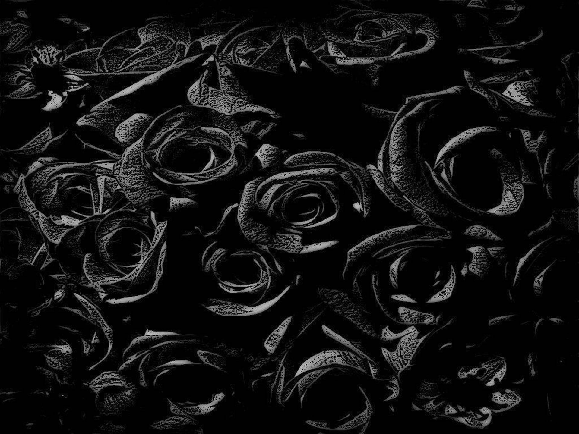 Dark and Dramatic Close-Up of Black Roses: 4K Mobile Wallpaper