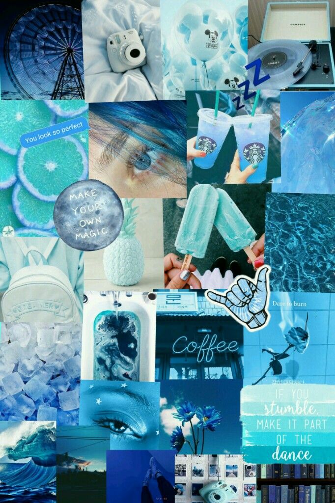 Pastel Vintage Blue Aesthetic Wallpaper