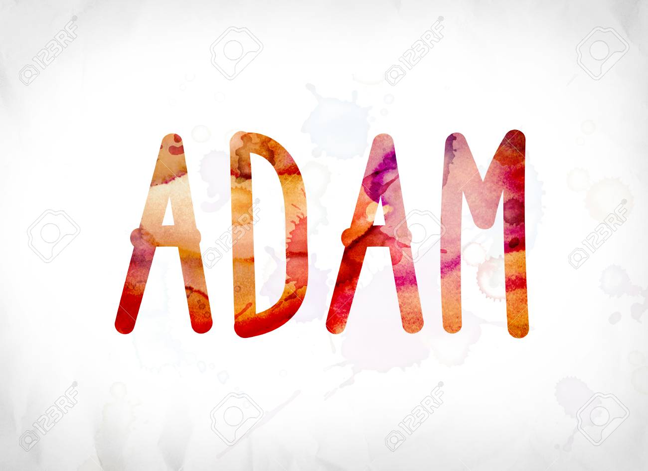 The Name Adam Concept And Theme Painted In Colorful Watercolors