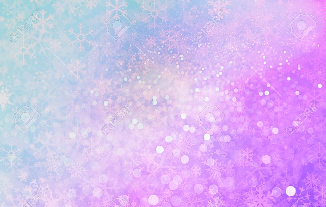 Pink Blue Glitter Festive Gentle Background Bokeh Stock Photo
