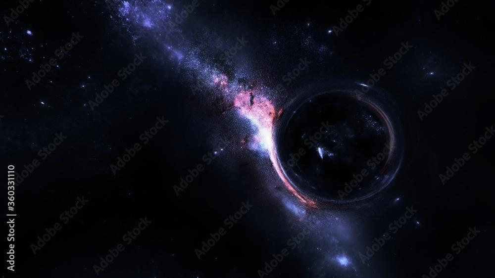 Black Hole Realistic Illustration 8k Resolution Space Wallpaper