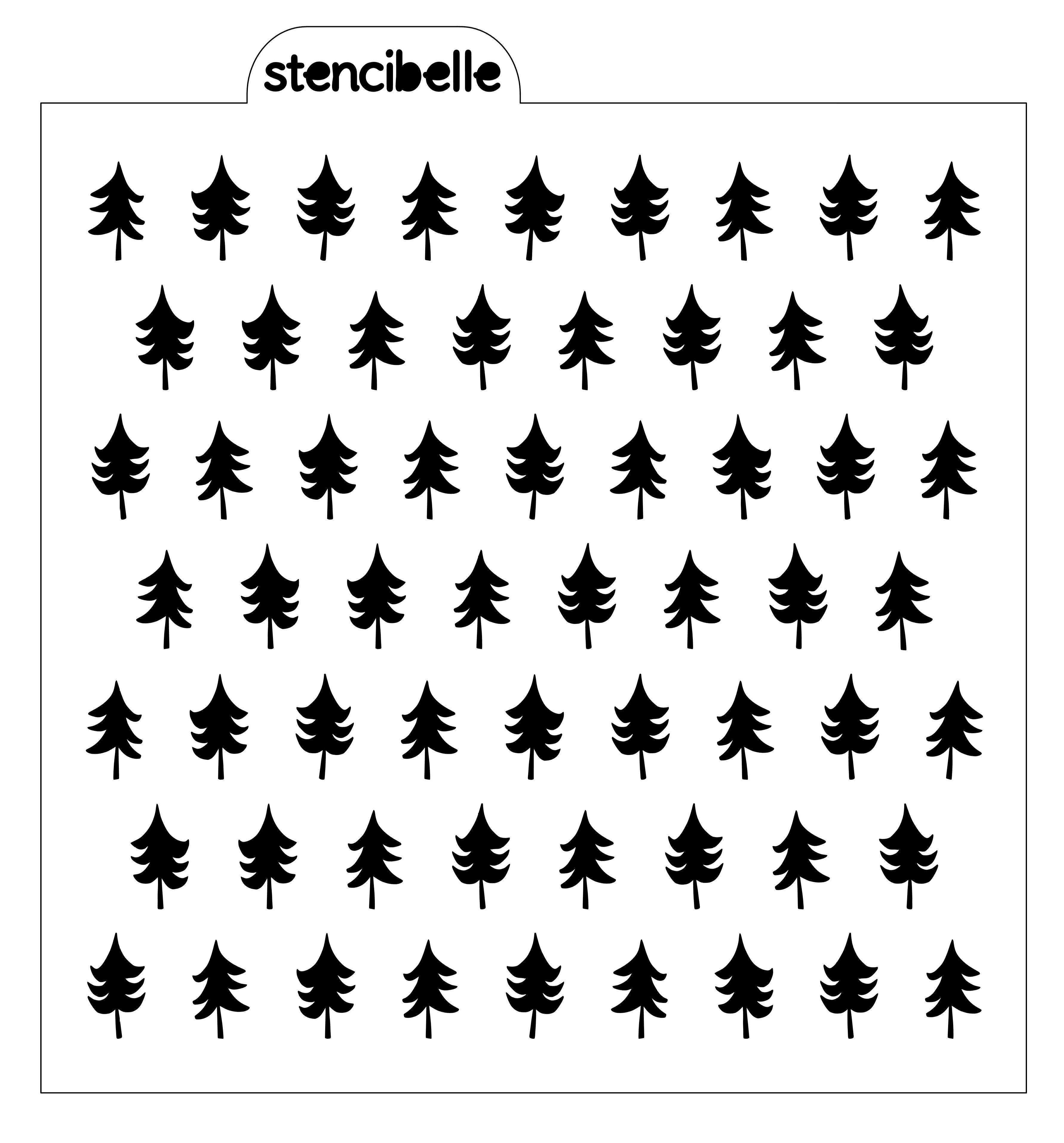 Scribbles Christmas Tree Background Stencil Stencibelle