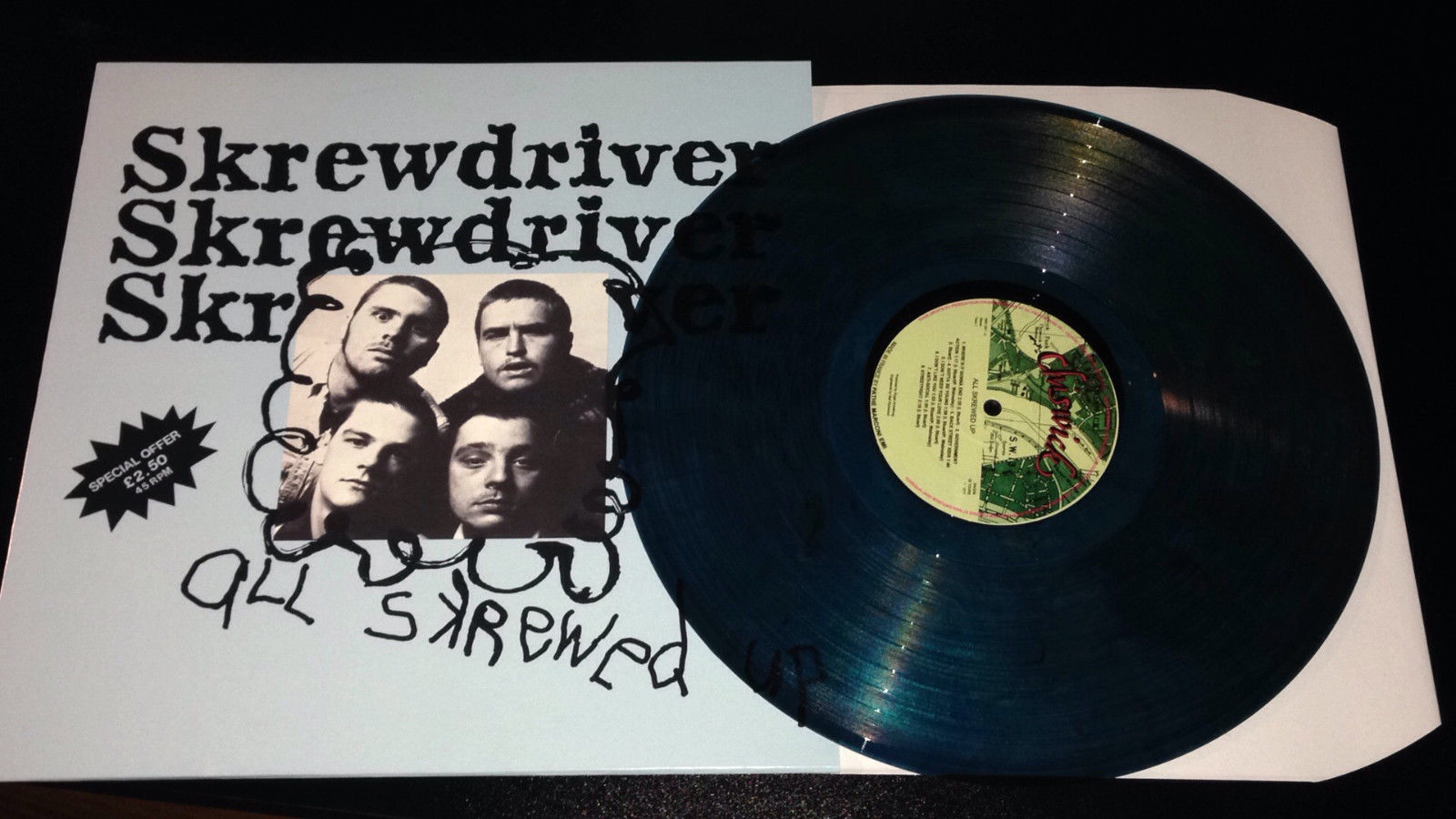 Popsike Skrewdriver All Skrewed Up Punk Oi Blue Vinyl With
