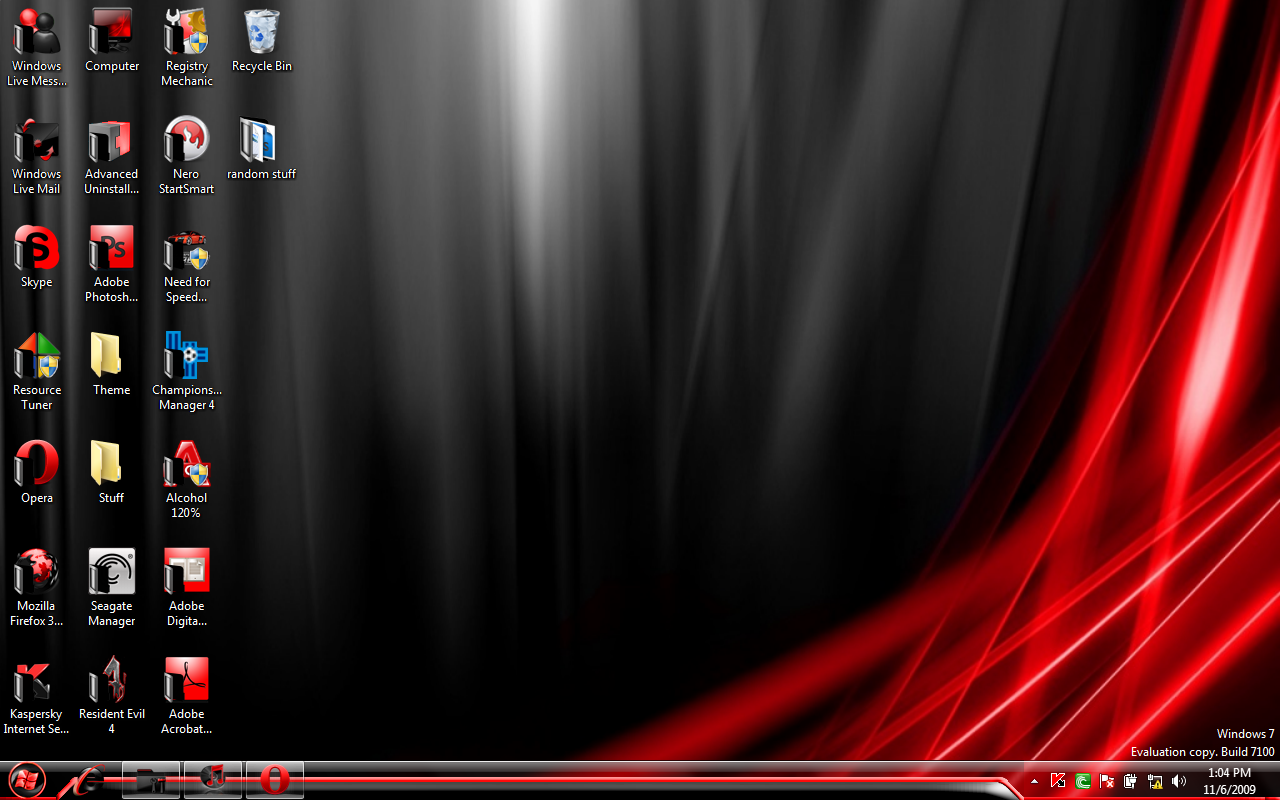 red and black theme windows 10