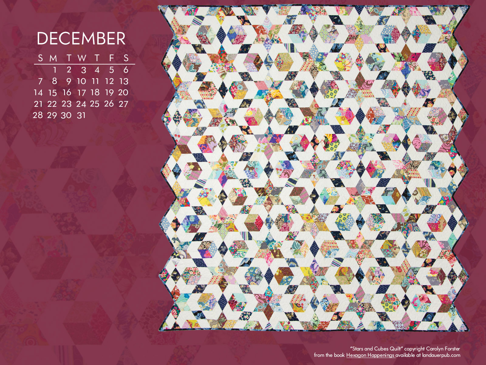 Quilt Calendar Puter Wallpaper December Books