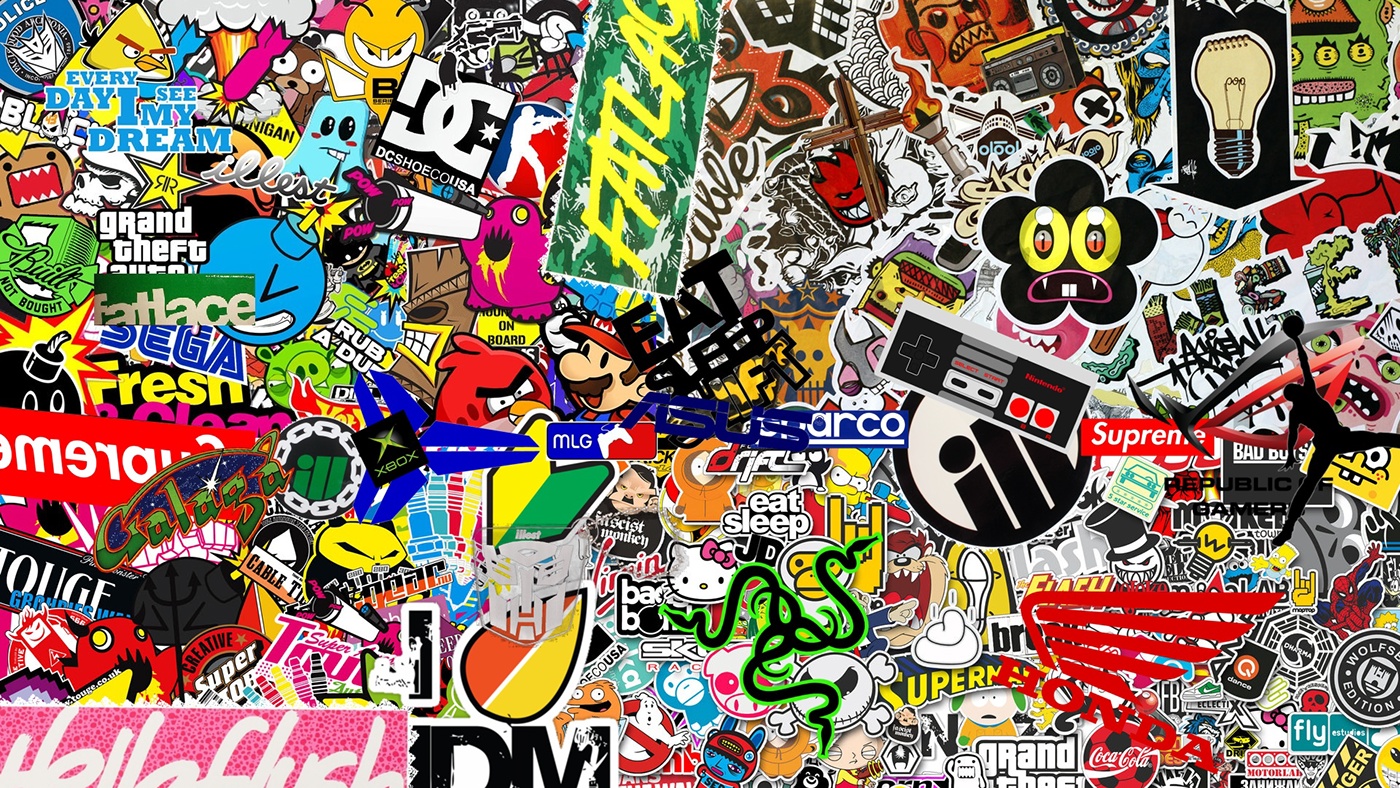Sticker Bomb HD Wallpaper 1080p Resolution
