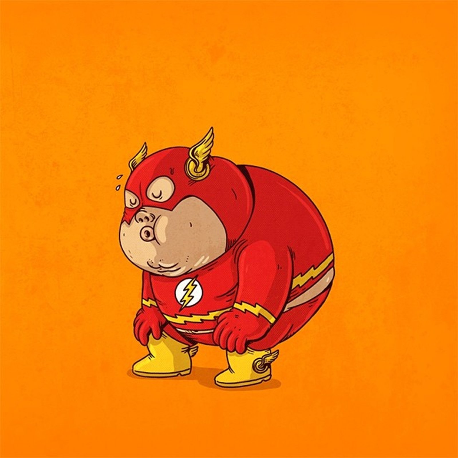 Flash Fat Superhero Dc Ics Cartoon Wallpaper Background