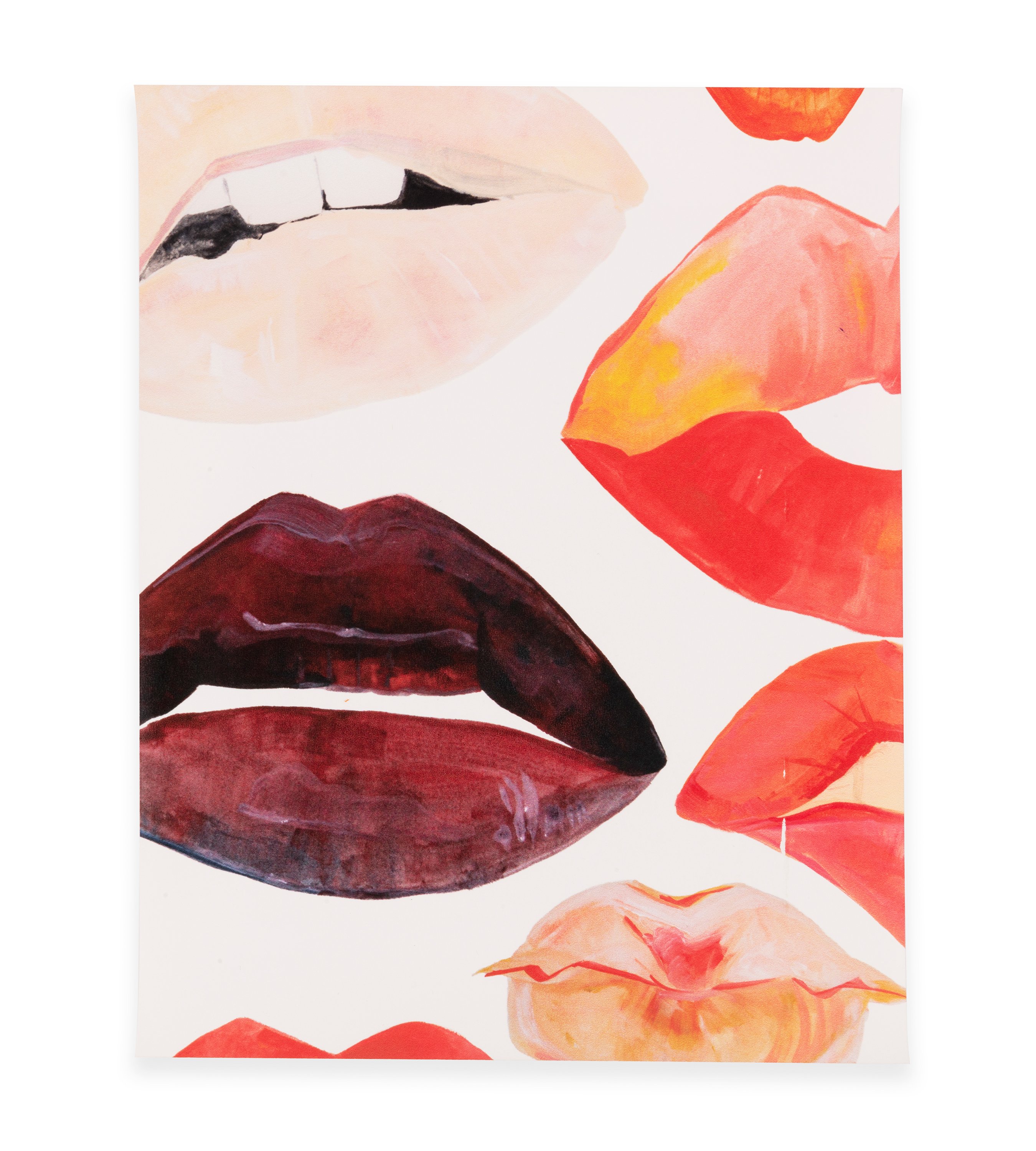 Lips On White Wallpaper Voutsa