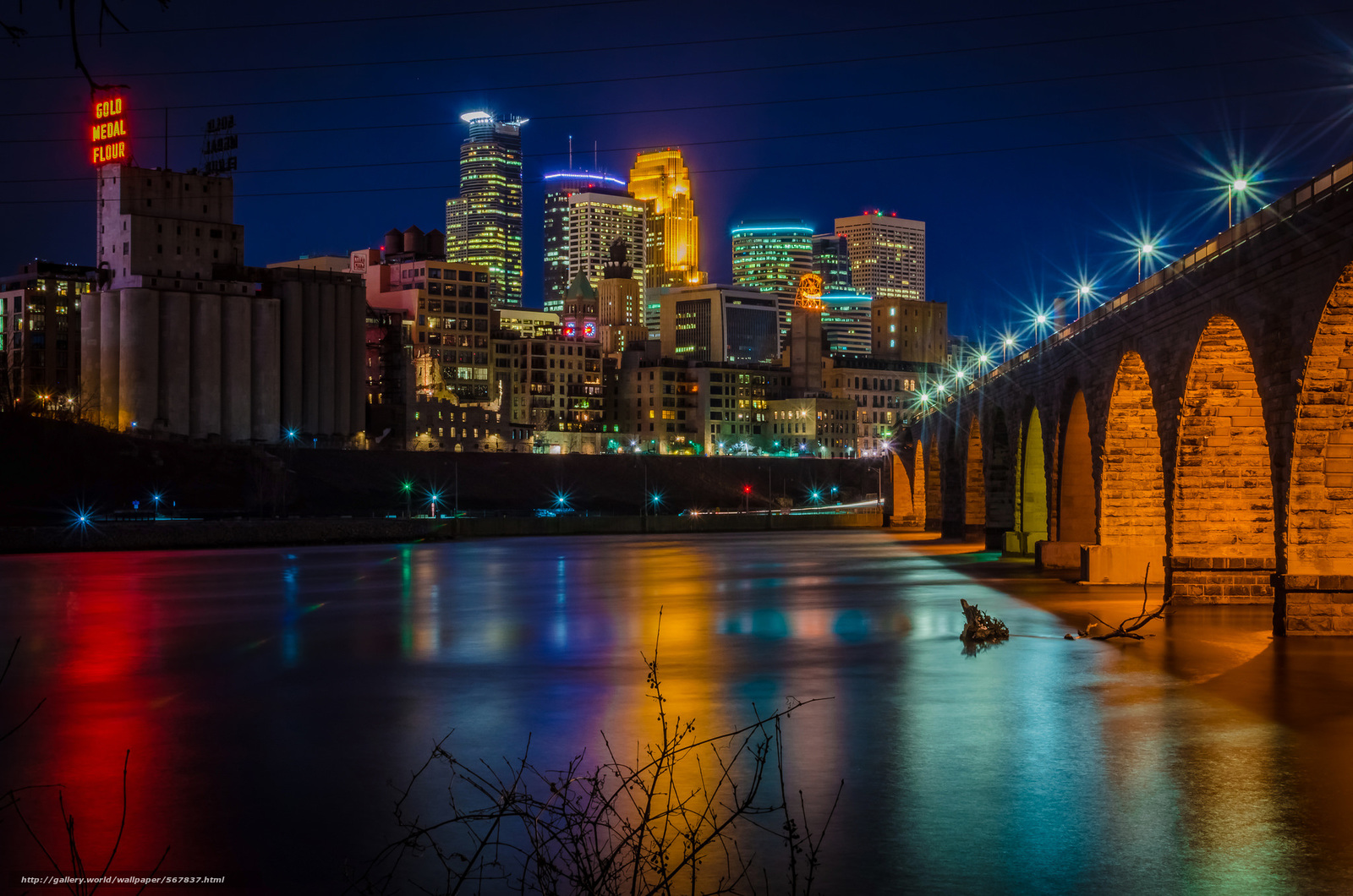 Wallpaper Usa Minneapolis Minnesota Night Desktop