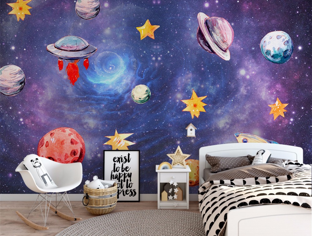 Bacaz Universe Outer Space Stars Mural 8d 3d Cartoon Wallpaper
