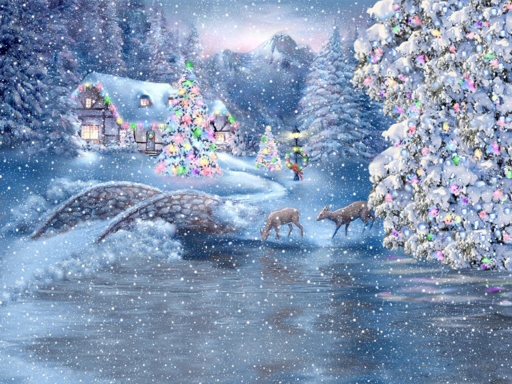 Beautiful Christmas Scene Wallpaper Jpg