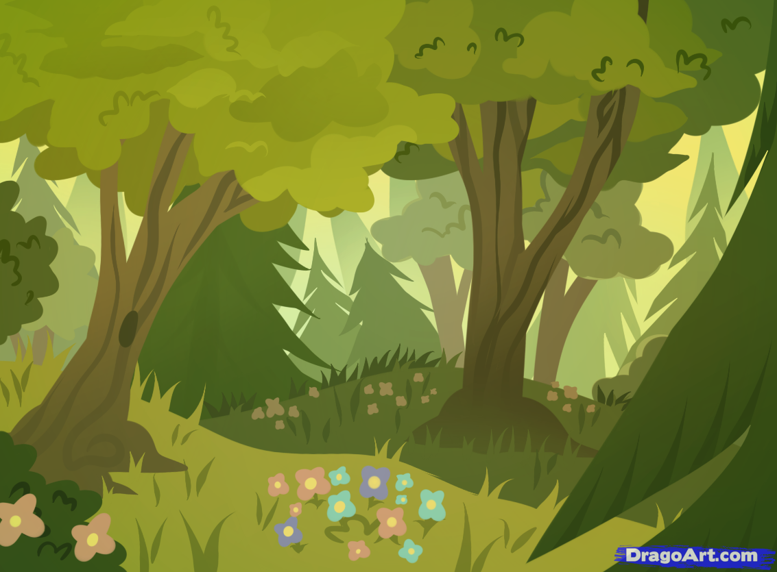 How To Draw Forests Forest Background Step By
