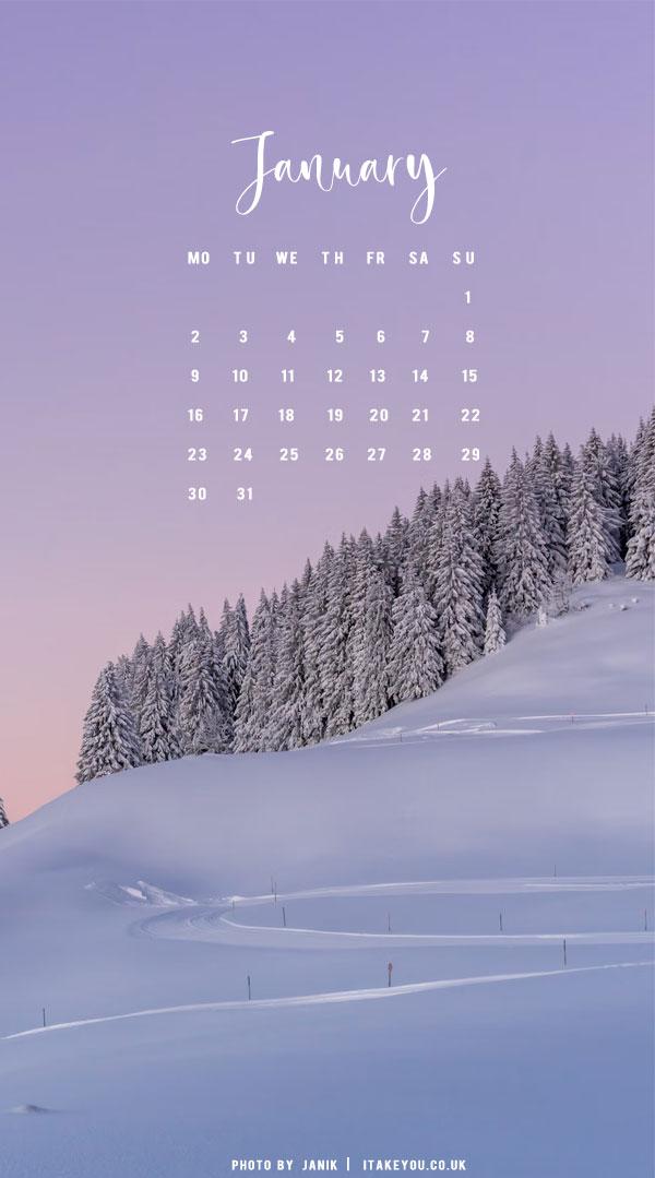 January Wallpaper Ideas For Pastel Sky Snow