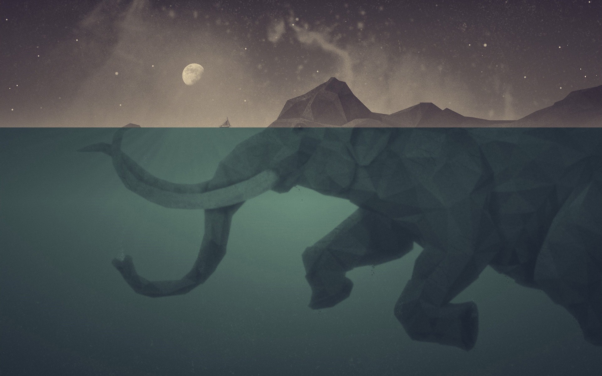 Polygon Mountain Wallpaper Underwater Mammoth