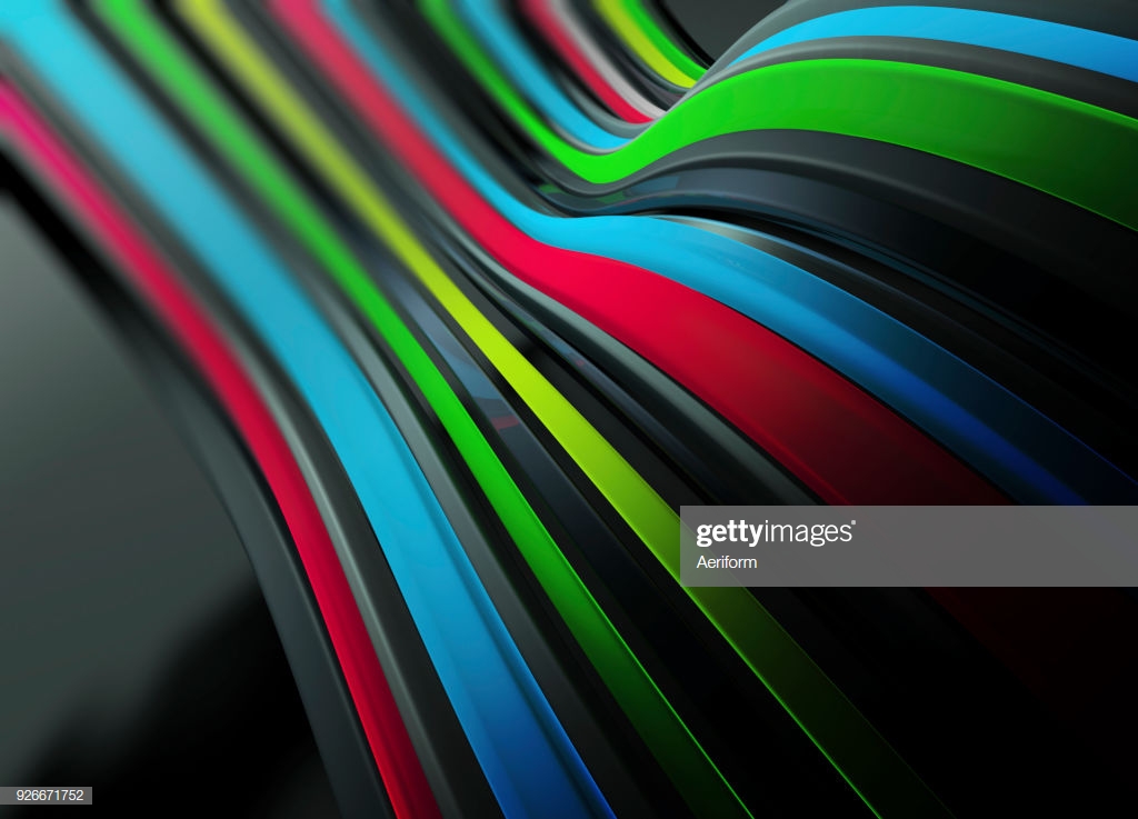 Abstract Background Pattern Of Flowing Multicoloured Stripes