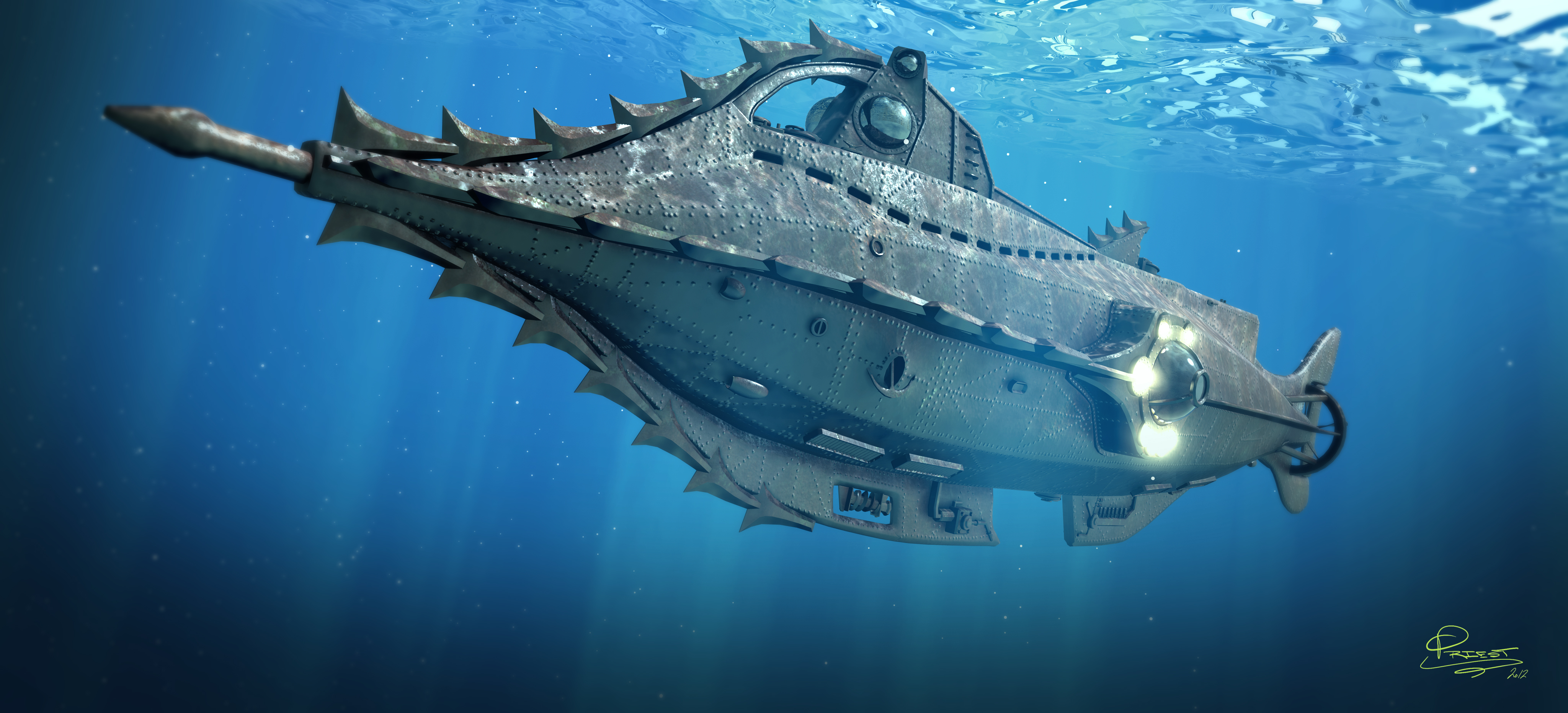 The Sea Fantasy Sci Fi Adventure Action Classic Submarine G Wallpaper