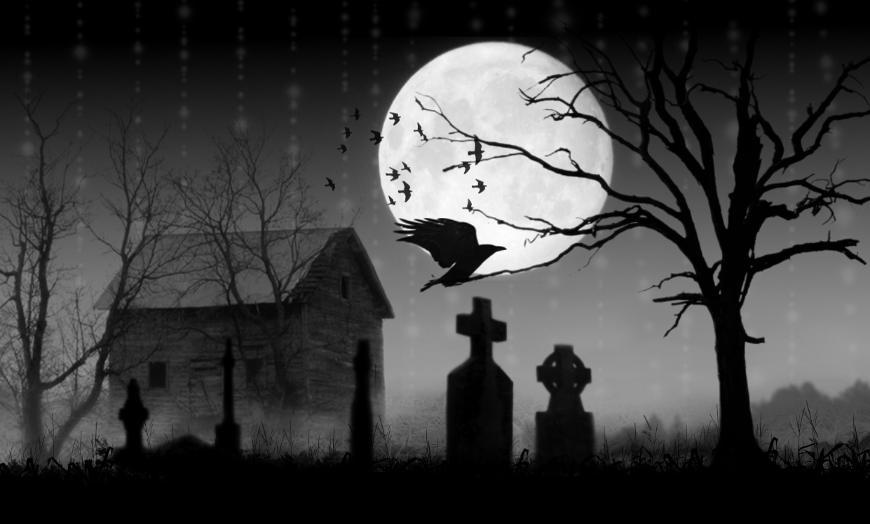 Dark Graveyard Night Moon Wallpaper From